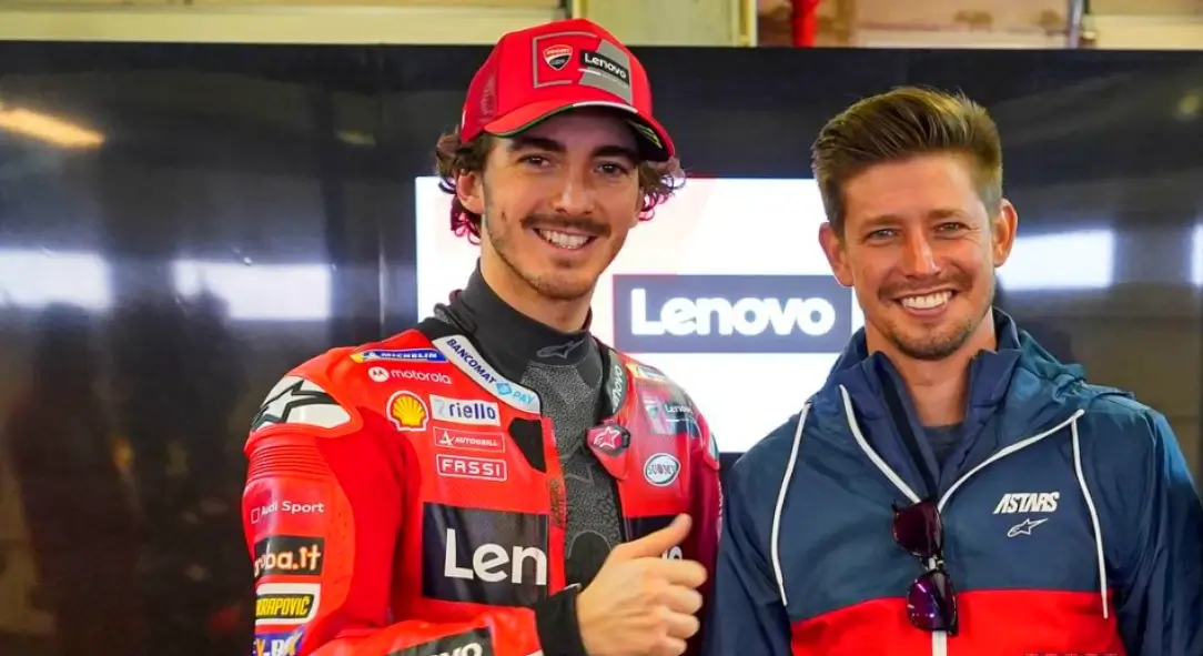 Momen akrab Francesco Bagnaia dan Casey Stoner di MotoGP bersama Ducati Lenovo