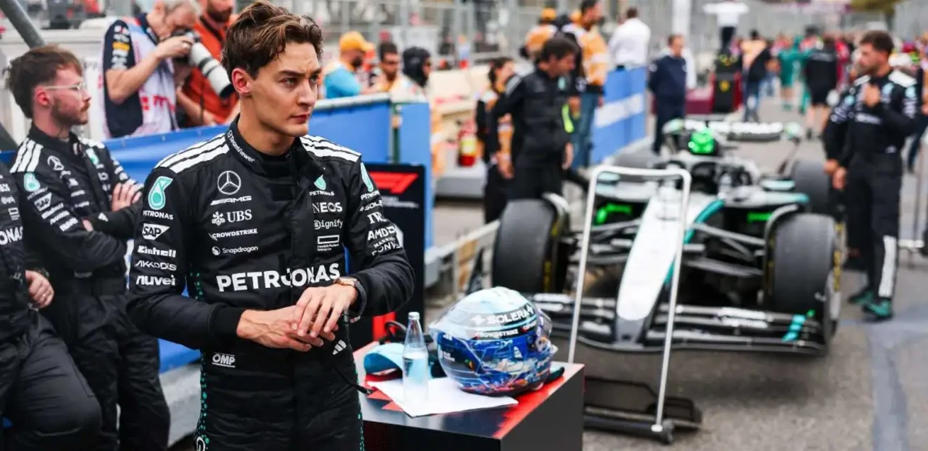 George Russell tampil kuat di GP Azerbaijan 2025 bersama Mercedes meski kondisi fisik kurang fit