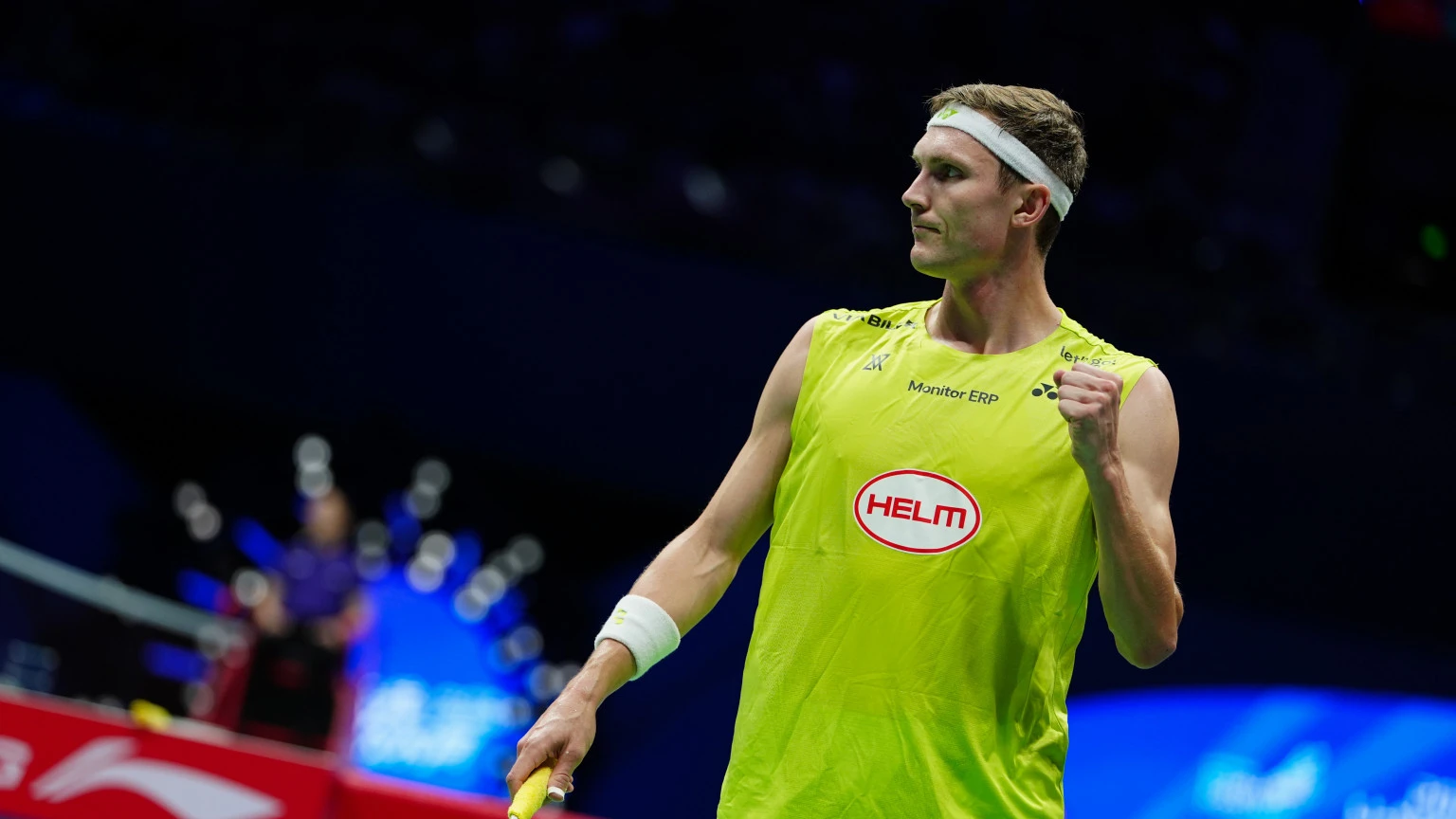 Viktor Axelsen merayakan kemenangan di China Masters 2025 sektor tunggal putra