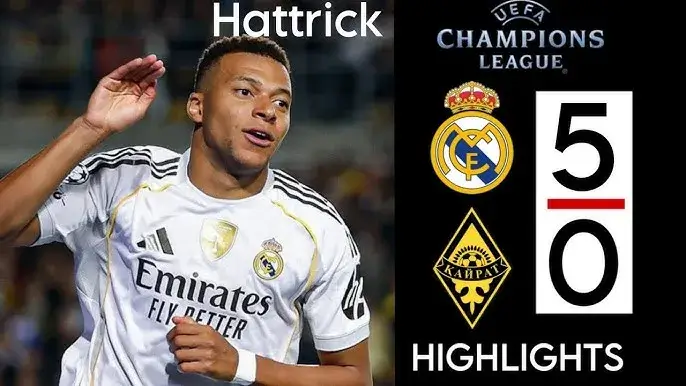 Mbappé Hattrick, Real Madrid Hancurkan Kairat 5-0
