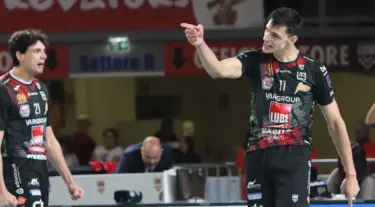 Alex Nikolov of Cucine Lube Civitanova 2025 at SuperLega